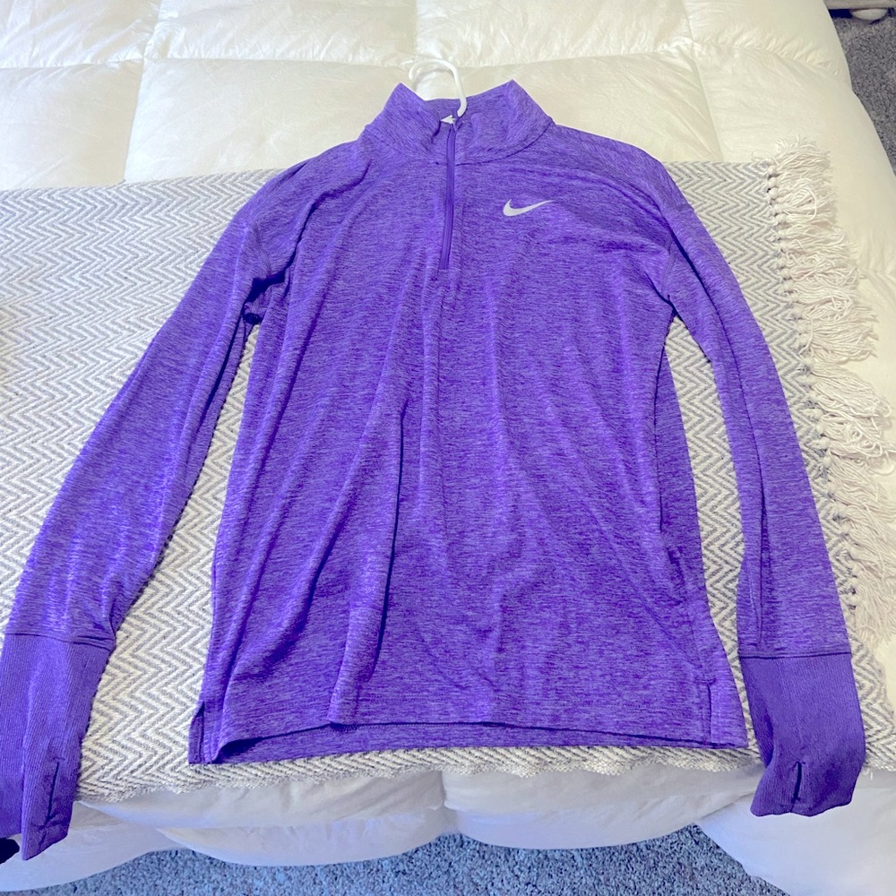 Bright purple Nike half zip running top